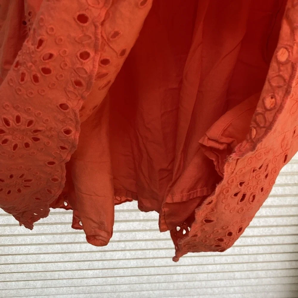 Universal Thread cotton eyelet long-sleeve orange dress XL - Picture 4 of 12